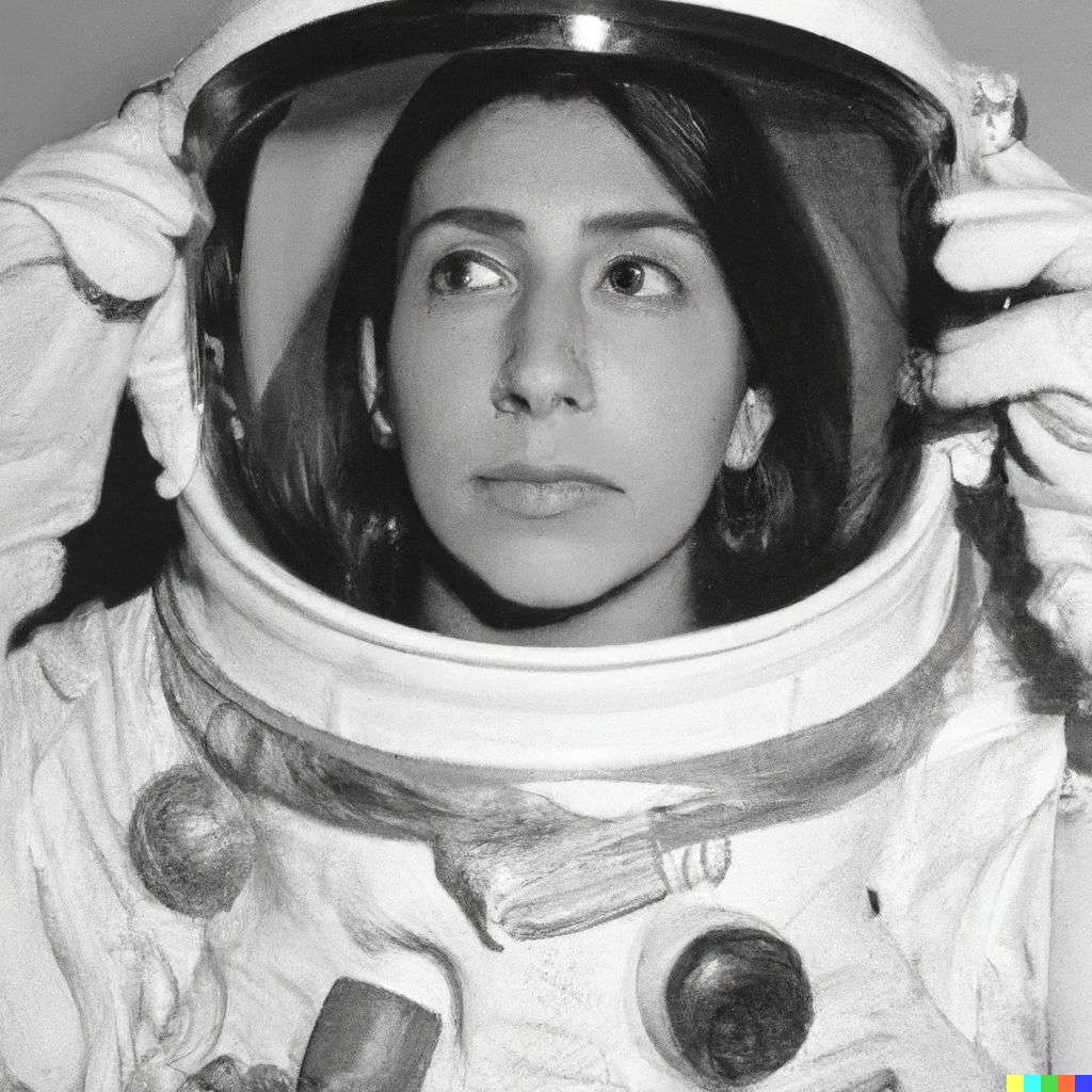 an astronaut, photograph taken on Ilford Delta 400 film